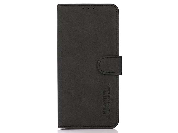 Khazneh Retro Synthetic Leather Wallet Case with Stand for Nokia G50 - Charcoal Leather Wallet Case