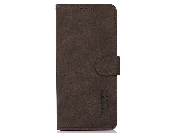 Khazneh Retro Synthetic Leather Wallet Case with Stand for Nokia G50 - Dark Brown Leather Wallet Case