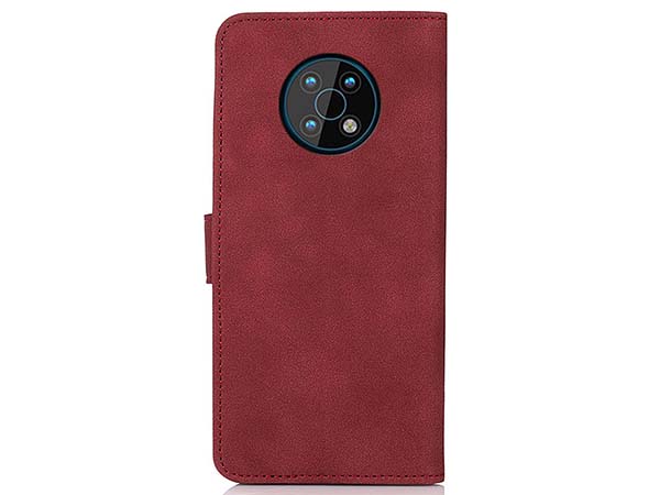 Khazneh Retro Synthetic Leather Wallet Case with Stand for Nokia G50 - Dark Red