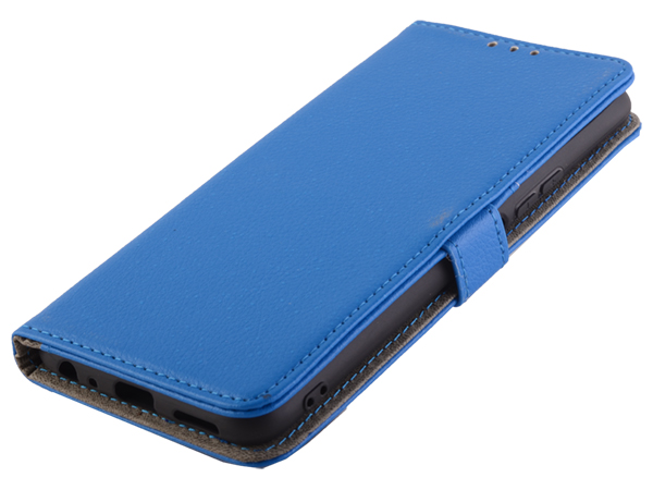 Synthetic Leather Wallet Case with Stand for vivo Y3s - Blue