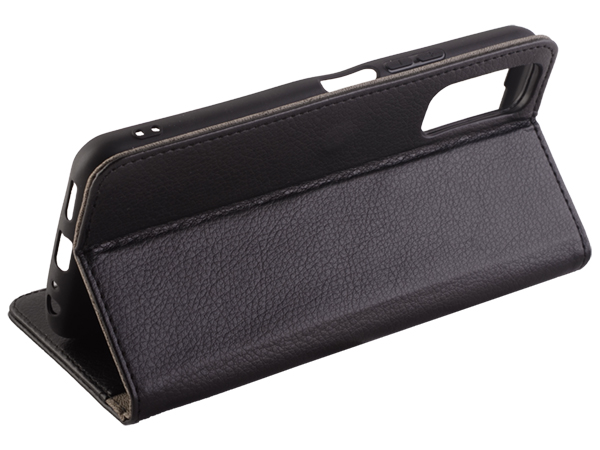 Synthetic Leather Wallet Case with Stand for vivo Y3s - Black