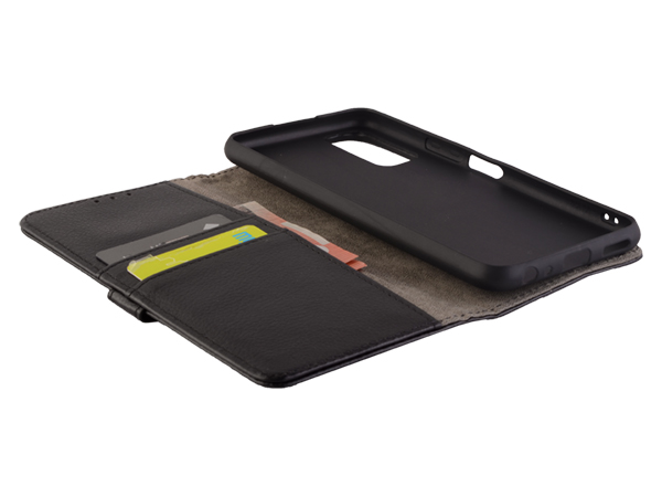 Synthetic Leather Wallet Case with Stand for vivo Y3s - Black