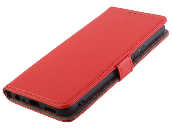 Synthetic Leather Wallet Case with Stand for vivo Y3s - Red