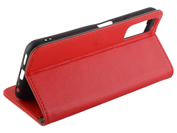 Synthetic Leather Wallet Case with Stand for vivo Y3s - Red