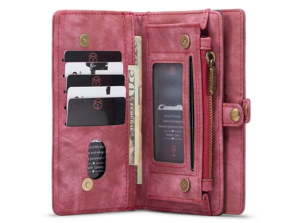 CaseMe 2-in-1 Synthetic Leather Wallet Case for Samsung Galaxy S21 FE - Pink/Blush