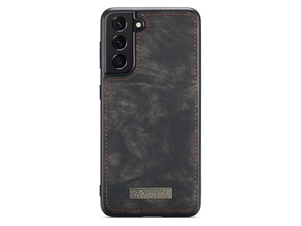 CaseMe 2-in-1 Synthetic Leather Wallet Case for Samsung Galaxy S21 FE - Khaki/Grey