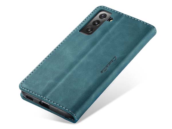 CaseMe Slim Synthetic Leather Wallet Case with Stand for Samsung Galaxy S21 FE - Teal