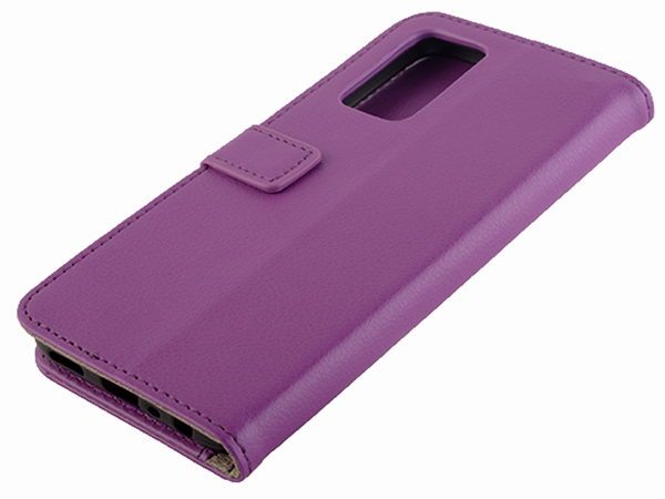 Synthetic Leather Wallet Case with Stand for OPPO A16s - Purple Leather Wallet Case
