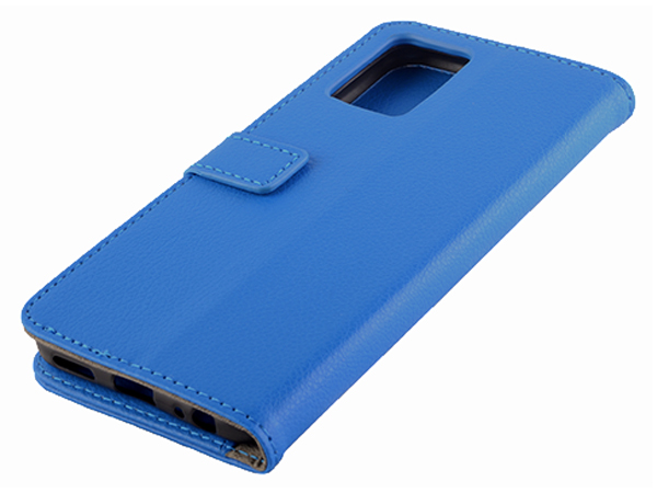 Synthetic Leather Wallet Case with Stand for vivo Y21 - Blue Leather Wallet Case