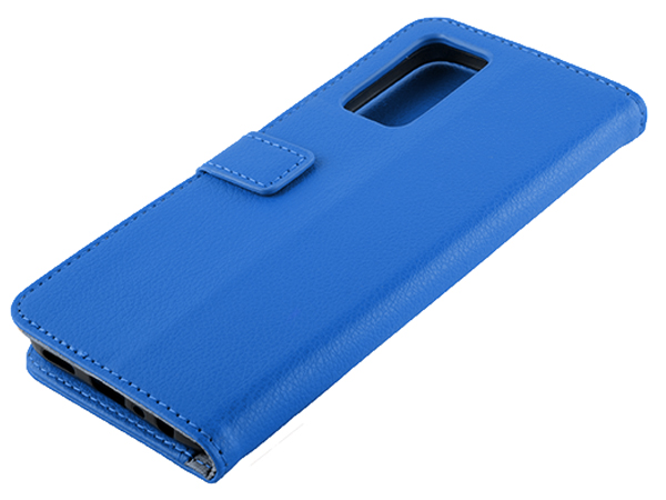 Synthetic Leather Wallet Case with Stand for OPPO A54s - Blue Leather Wallet Case