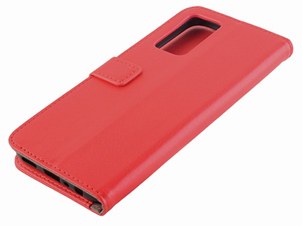 Synthetic Leather Wallet Case with Stand for OPPO A54s - Red Leather Wallet Case