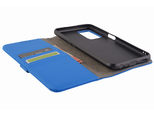 Synthetic Leather Wallet Case with Stand for OPPO A16s - Blue