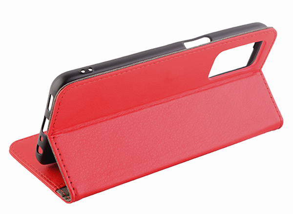 Synthetic Leather Wallet Case with Stand for OPPO A54s - Red