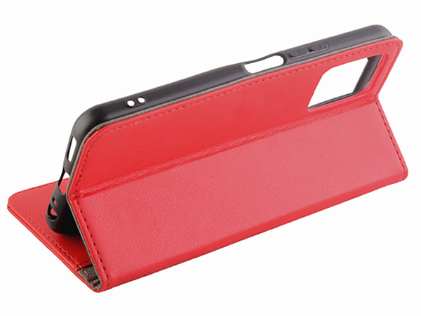 Synthetic Leather Wallet Case with Stand for vivo Y33s - Red