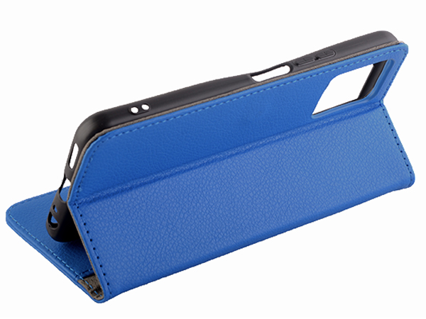 Synthetic Leather Wallet Case with Stand for vivo Y21 - Blue