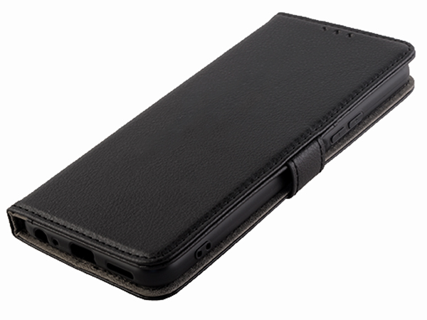 Synthetic Leather Wallet Case with Stand for vivo Y33s - Black