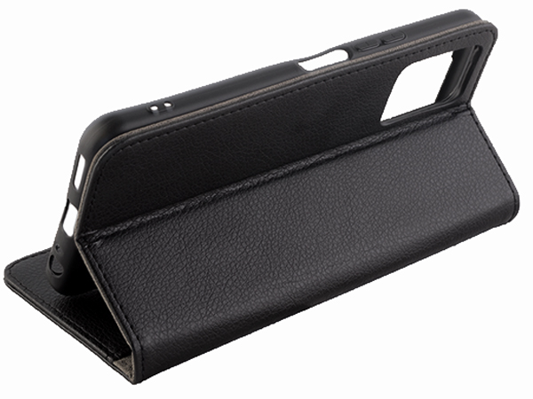 Synthetic Leather Wallet Case with Stand for vivo Y33s - Black