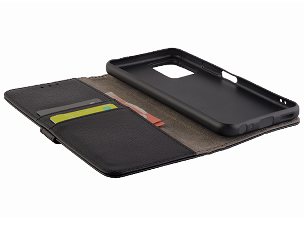 Synthetic Leather Wallet Case with Stand for vivo Y33s - Black