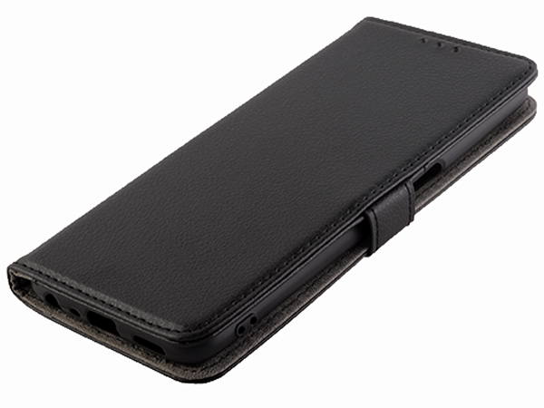 Synthetic Leather Wallet Case with Stand for OPPO A16s - Black
