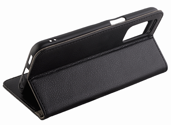 Synthetic Leather Wallet Case with Stand for OPPO A16s - Black