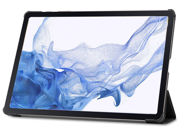Slim Synthetic Leather Flip Case with Stand for Samsung Galaxy Tab S8 - Black