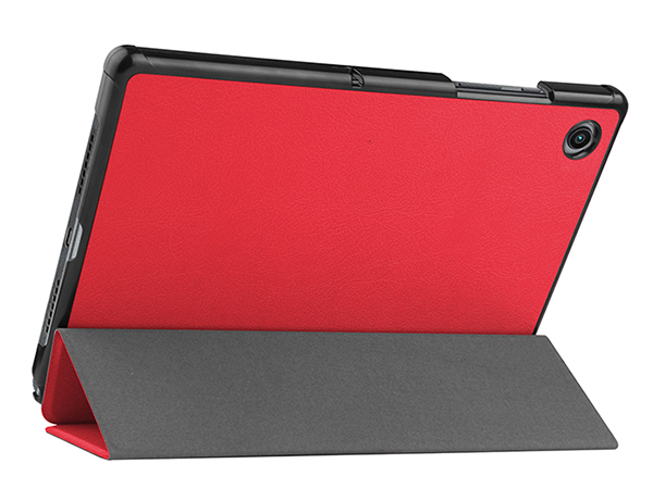Premium Slim Synthetic Leather Flip Case with Stand for Samsung Galaxy Tab A8 10.5 (2021) - Red Leather Flip Case