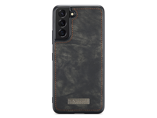 CaseMe 2-in-1 Synthetic Leather Wallet Case for Samsung Galaxy S22 - Khaki/Grey