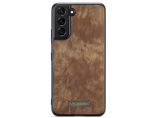 CaseMe 2-in-1 Synthetic Leather Wallet Case for Samsung Galaxy S22 - Beige/Tan