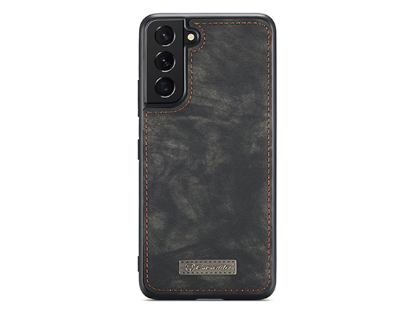 CaseMe 2-in-1 Synthetic Leather Wallet Case for Samsung Galaxy S22+ - Khaki/Grey