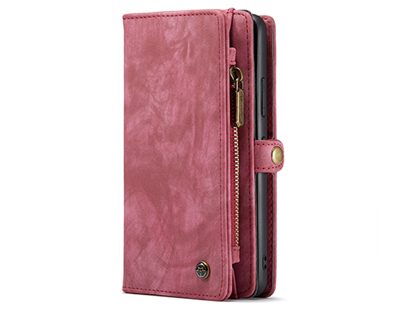 CaseMe 2-in-1 Synthetic Leather Wallet Case for Samsung Galaxy S22+ - Pink/Blush Leather Wallet Case