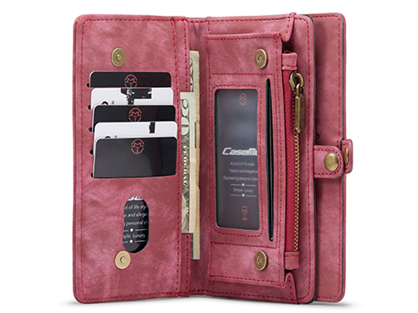 CaseMe 2-in-1 Synthetic Leather Wallet Case for Samsung Galaxy S22+ - Pink/Blush