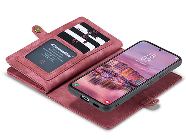 CaseMe 2-in-1 Synthetic Leather Wallet Case for Samsung Galaxy S22+ - Pink/Blush