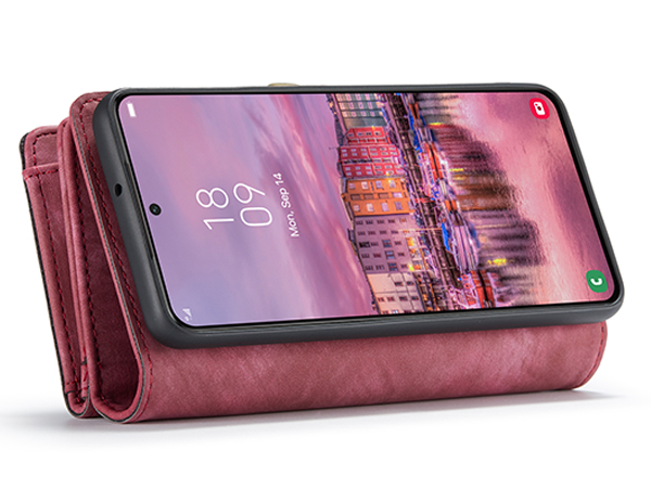CaseMe 2-in-1 Synthetic Leather Wallet Case for Samsung Galaxy S22+ - Pink/Blush