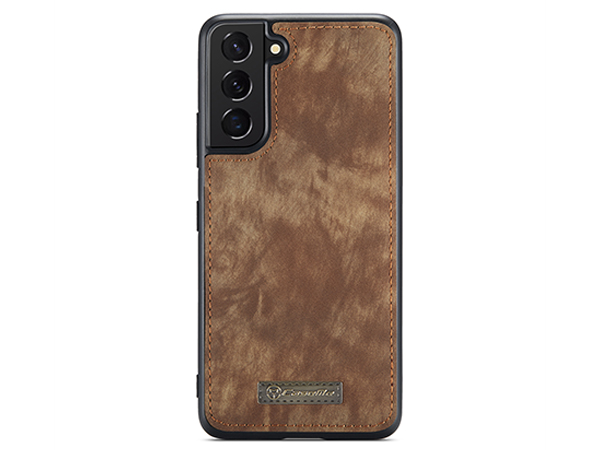 CaseMe 2-in-1 Synthetic Leather Wallet Case for Samsung Galaxy S22+ - Beige/Tan