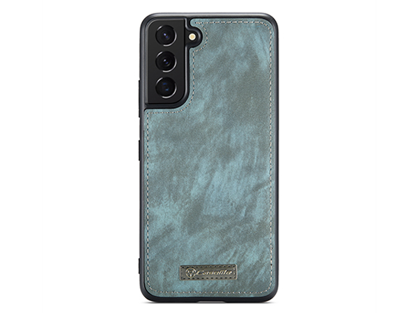 CaseMe 2-in-1 Synthetic Leather Wallet Case for Samsung Galaxy S22+ - Teal/Ash