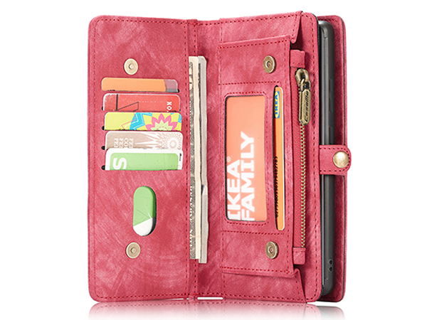 CaseMe 2-in-1 Synthetic Leather Wallet Case for Samsung Galaxy S22 Ultra - Pink/Blush
