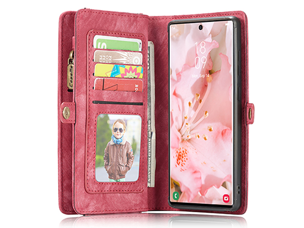 CaseMe 2-in-1 Synthetic Leather Wallet Case for Samsung Galaxy S22 Ultra - Pink/Blush
