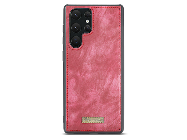 CaseMe 2-in-1 Synthetic Leather Wallet Case for Samsung Galaxy S22 Ultra - Pink/Blush