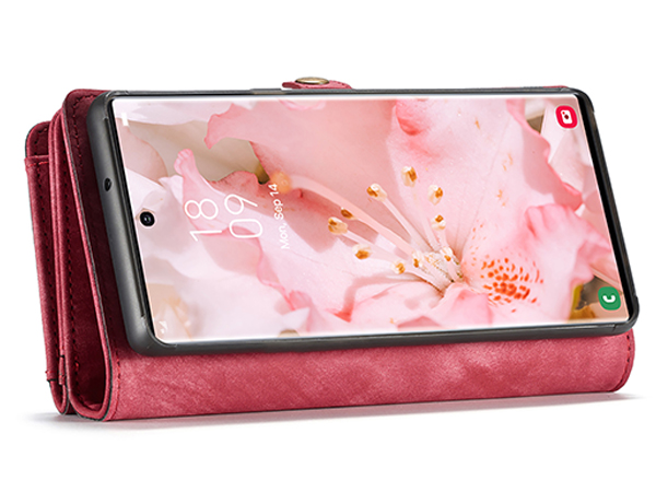 CaseMe 2-in-1 Synthetic Leather Wallet Case for Samsung Galaxy S22 Ultra - Pink/Blush