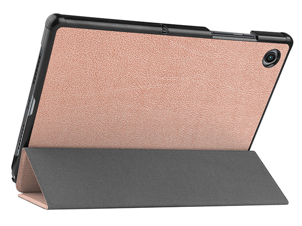 Premium Slim Synthetic Leather Flip Case with Stand for Samsung Galaxy Tab A8 10.5 (2021) - Rose Gold Leather Flip Case