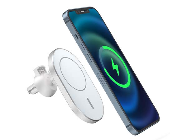 WiWU CH306 Liberator Magnetic Car Mount 15W Wireless Charger - White