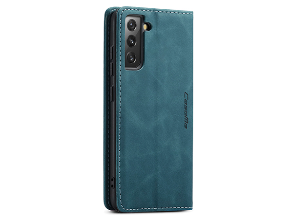 CaseMe Slim Synthetic Leather Wallet Case with Stand for Samsung Galaxy S22 - Teal