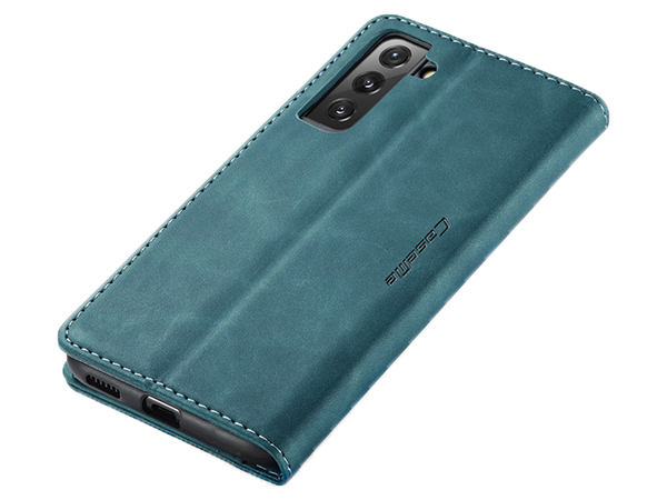 CaseMe Slim Synthetic Leather Wallet Case with Stand for Samsung Galaxy S22+ - Teal