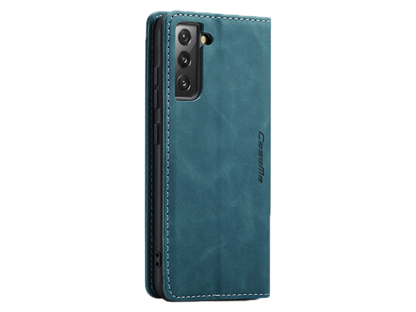 CaseMe Slim Synthetic Leather Wallet Case with Stand for Samsung Galaxy S22+ - Teal