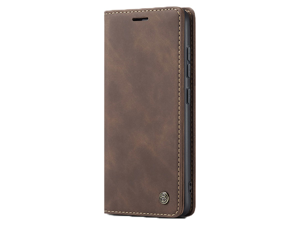 CaseMe Slim Synthetic Leather Wallet Case with Stand for Samsung Galaxy S22+ - Chocolate