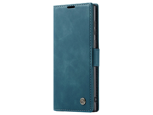 CaseMe Slim Synthetic Leather Wallet Case with Stand for Samsung Galaxy S22 Ultra - Teal