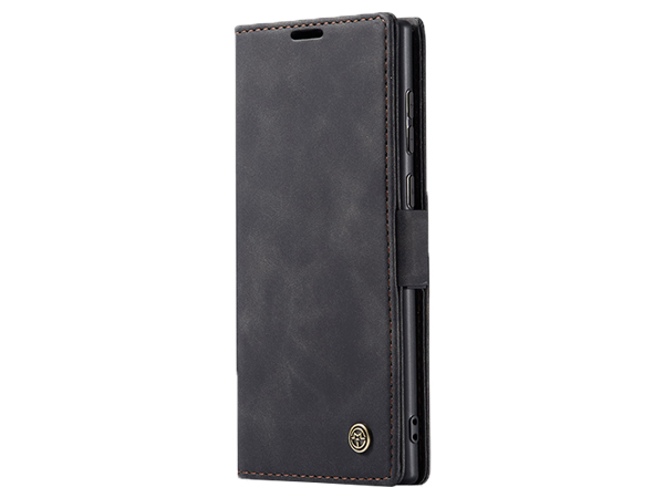 CaseMe Slim Synthetic Leather Wallet Case with Stand for Samsung Galaxy S22 Ultra - Charcoal