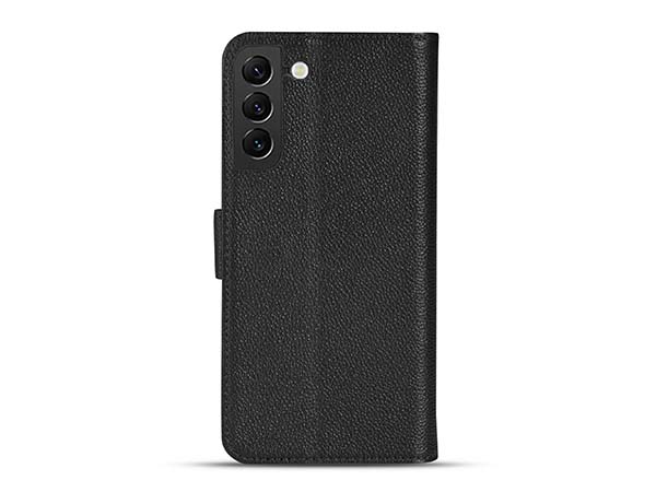 Premium Leather Wallet Case for Samsung Galaxy S22+ - Black Leather Wallet Case