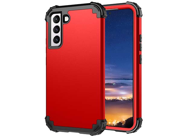 Defender Case for the Samsung Galaxy S22+ - Red/Black Impact Case