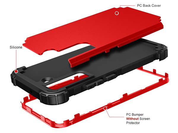 Defender Case for the Samsung Galaxy S22+ - Red/Black